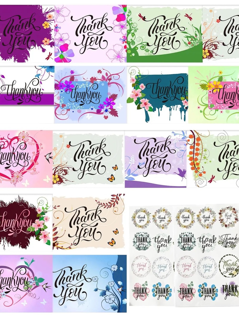 64 pc Thank You Floral Set